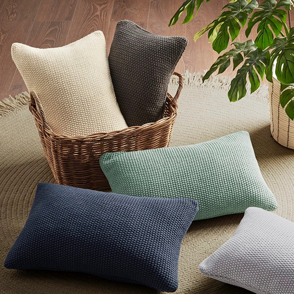 INK+IVY Bree Knit Throw Pillow Cover, Casual Oblong Deco Pillow Cover, 12 X 20